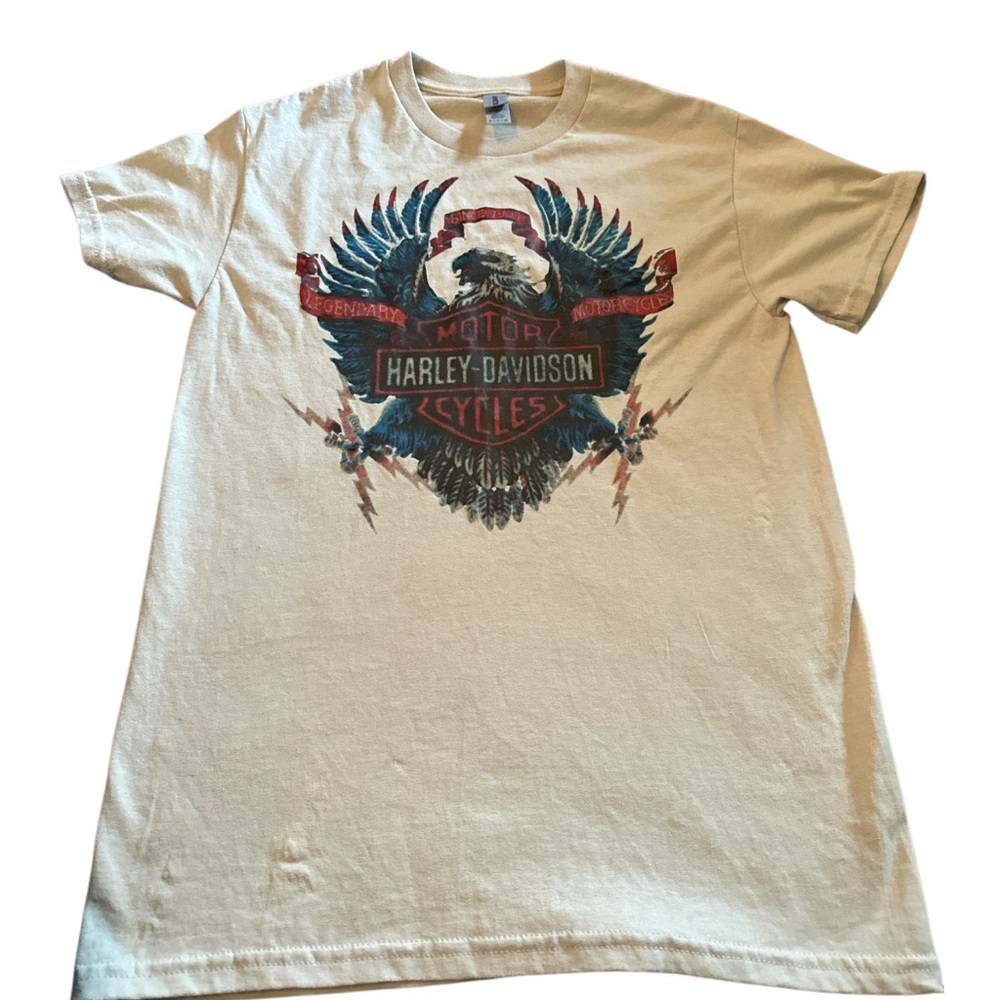 Women's‎ Harley-Davidson Forever Crewneck Tee Size Small Beige
